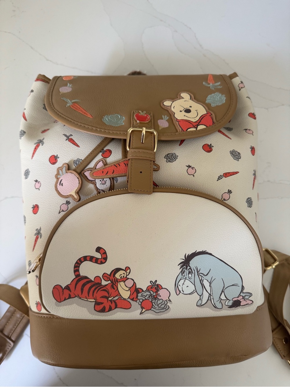 NWT Disney BoxedLunch Winnie The Pooh Veggies Allover Print Mini Backpack - Picture 5 of 13